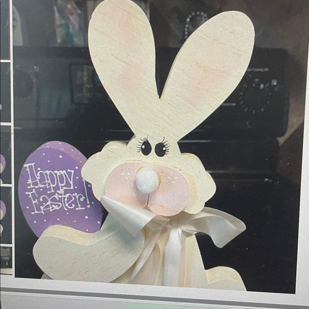 Happy Easter wooden bunny table decor
